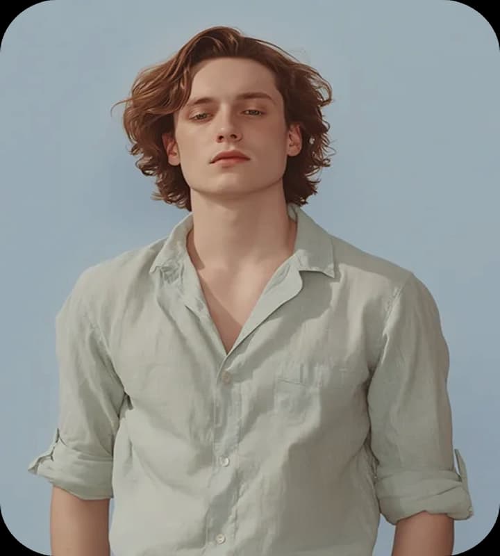 Young man in casual shirt