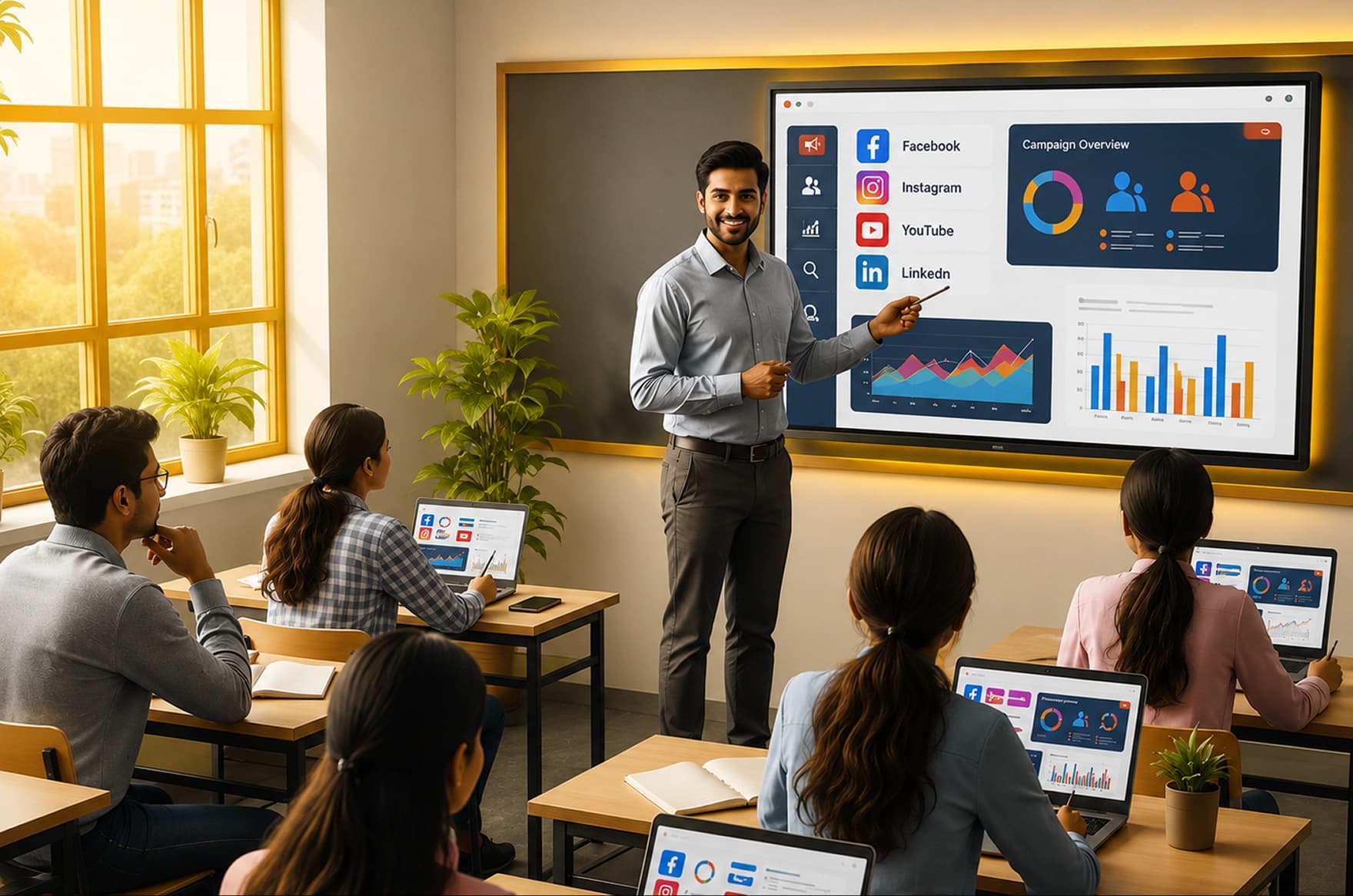 Trainer conducting interactive technical session